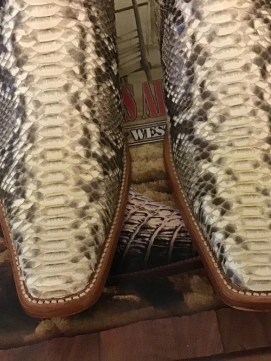 Los Altos Boots 9 1/2 EE PYTHON- Natural - Picture 3 of 15